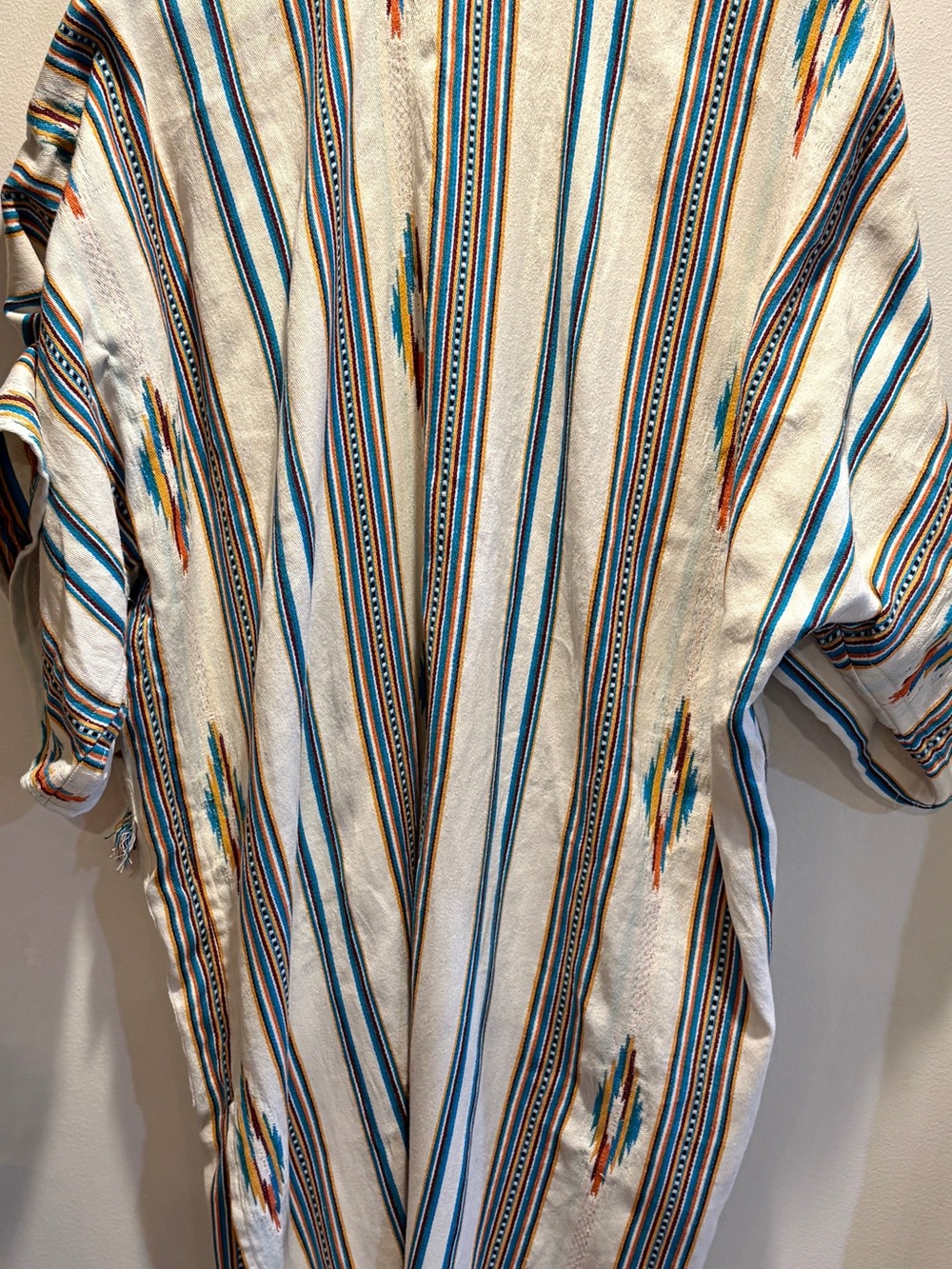Free People Margarita Woven Kimono Boho Festival Beach Coverup Ivory Western - Picture 6 of 12